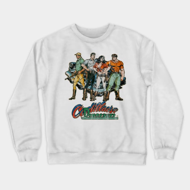 Cadillacs and dinosaurs (Distressed) Crewneck Sweatshirt by OniSide